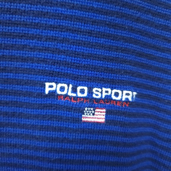 Vintage Polo Sport Blue Striped Shirt - Picture 4 of 4